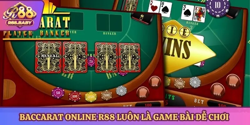 Baccarat online R88 luôn là game bài dễ chơi 