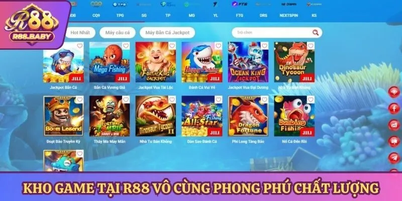 Kho game tại R88 vô cùng phong phú chất lượng