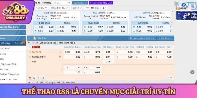 Thể thao R88 là chuyên mục giải trí uy tín
